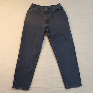 Chic Vintage 90s High Waisted Mom Jeans Dark Wash Tapered Leg Denim Pants